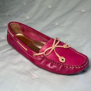 Marc Joseph NY Pink leather driving moc Sz 8